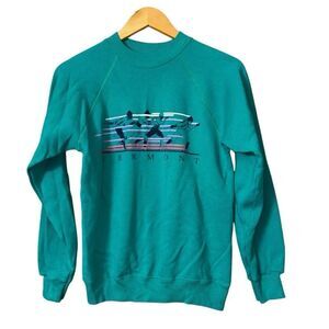 Vintage Vermont ski crewneck sweatshirt graphic skiing Hanes 50/50 made in the U